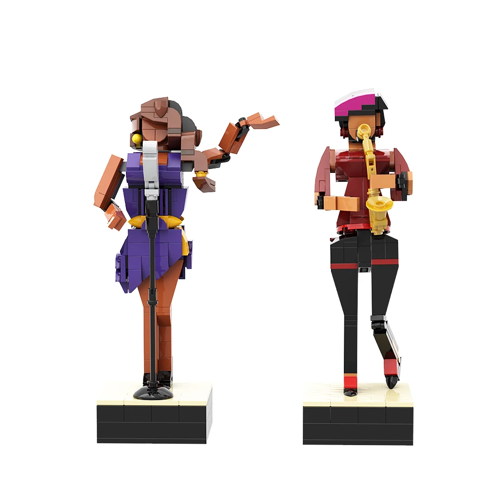 Набор строительных блоков gobrick MOC для джазового клуба Музыкальный красный кирпич