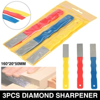 portable 3pcs diamond file sharpener hand saw sharpening and straightening wood rasp file carving metal glass grinding hand tool
