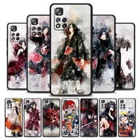 anime naruto sasuke for xiaomi redmi note 11 10 10s 9t 9 9pro max 8t 8pro 7 6 pro 4x silicone soft black phone case cover coque