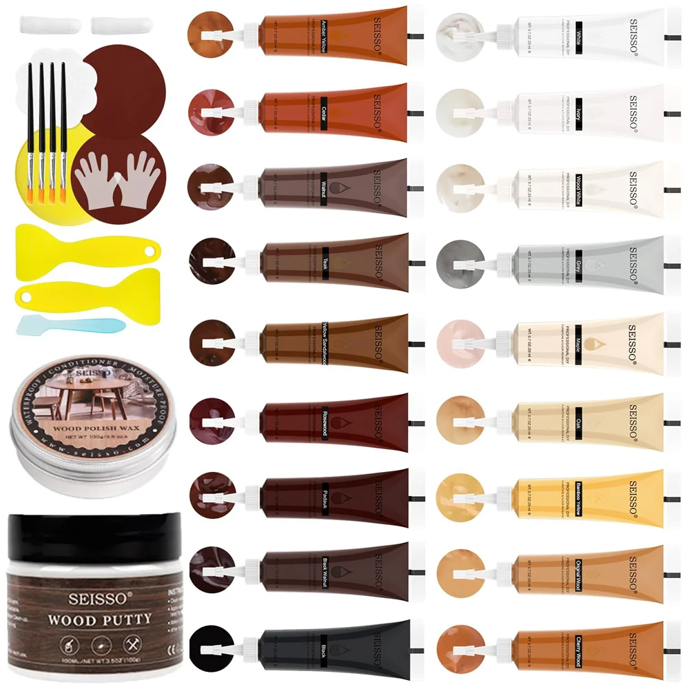 34 шт., обновленный комплект для ремонта деревянной мебели, наполнитель, шпаклевка, восстановление отделки, отверстие для царапин в пол, фиксированный виниловый дверной шкаф из твердой древесины, стол