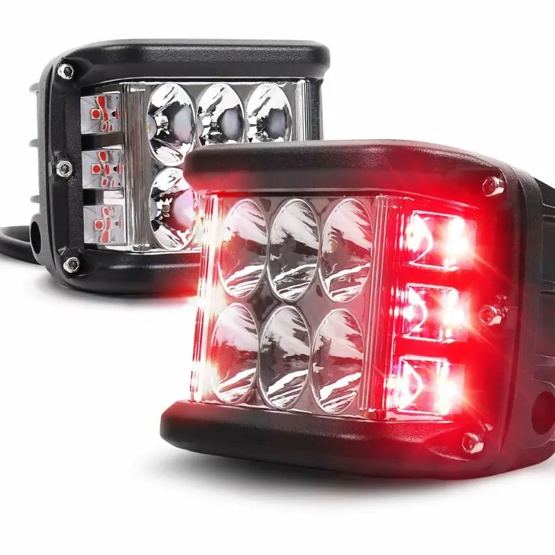

Car Bar 60W Led Pods Driving Fog ATV SUV TRUCK Off Road LED Work Light White Red Blue Amber dual side Strobe Lamp Combo Lights