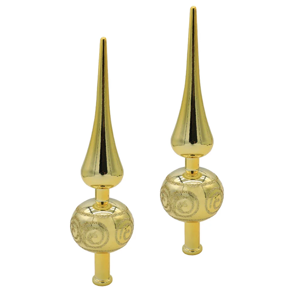 

2 Pcs Christmas Tree Top Star Xmas Decor Gifts Ornament Plastic Spherical Topper