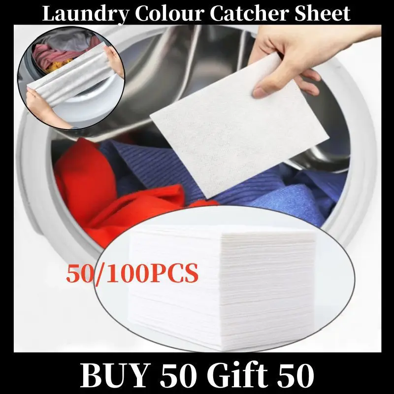 

50/100 шт., абсорбирующие салфетки для стирки в стиральной машине