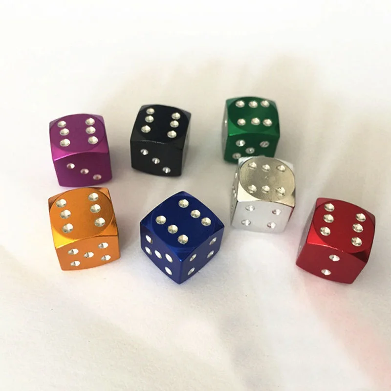

4Pcs/Lot Aluminum Alloy Car-styling AUTO Dice Dust Valve Caps Car Motorcycles Electric Cars Tire Valve Dust Cap