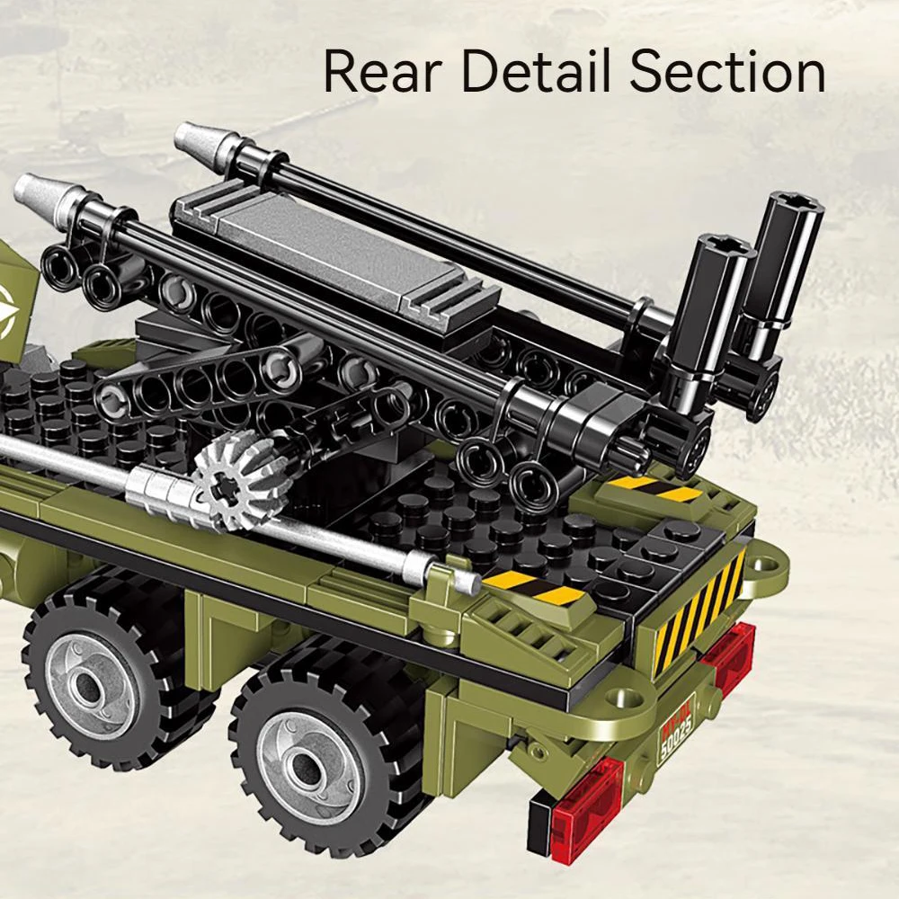 Военный армейский грузовик строительные игрушки для мальчиков 581 шт. автомобиль