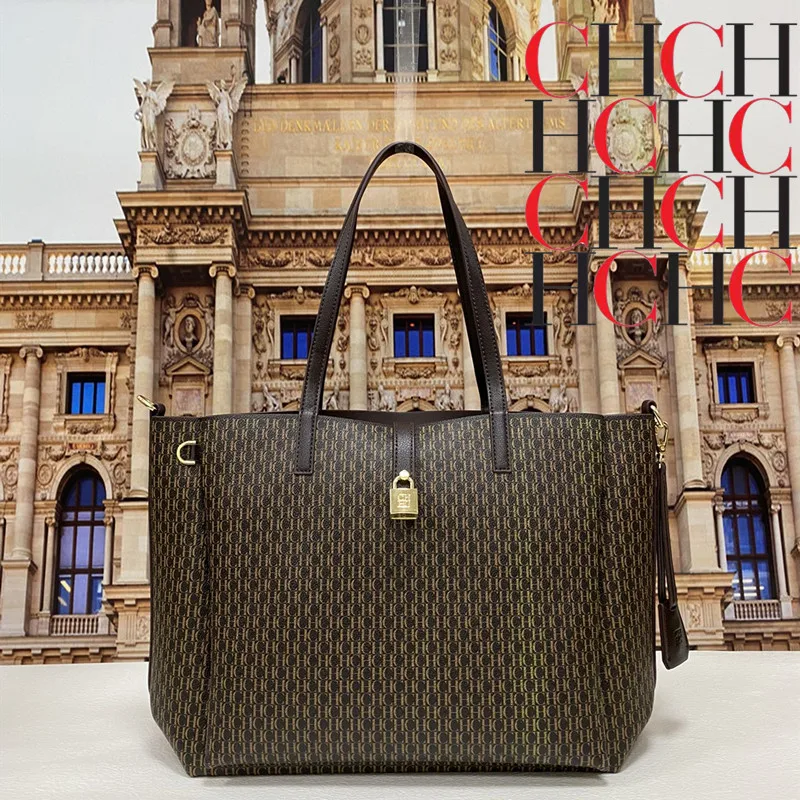 

100% Genuine Leather Large-capacity Handbags Luxury Brand Designer Wallet Handbags CHCH HCHC Letter Printing Ladies Bucket Bag