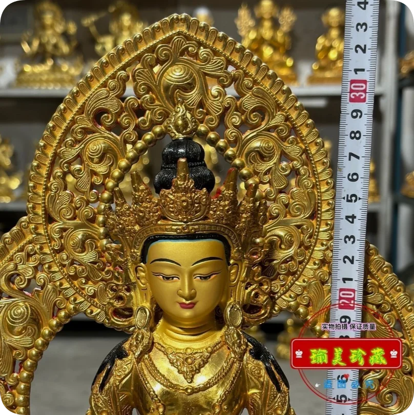 Фото Ksitigarbha Earth Store Статуя Будды Бодхисаттвы благословена 12 дюймов Позолоченная медь №2