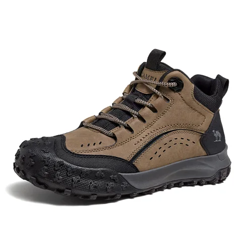 Camelo dourado sapatos de caminhada à prova dwaterproof água ao ar livre masculino tênis militar tático botas de couro sapatos de trekking para homens 2023 outono