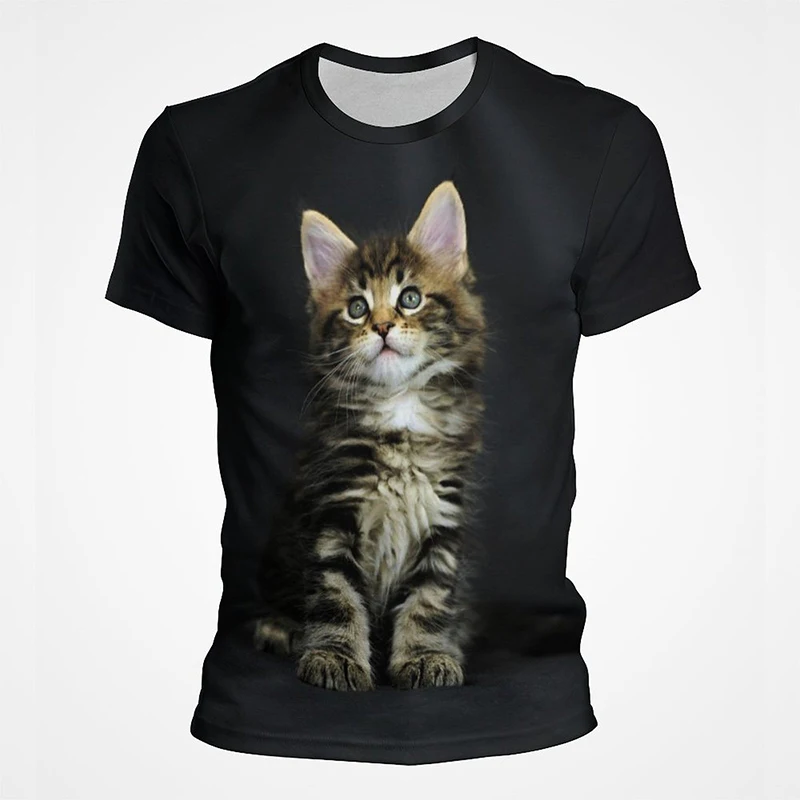 

Animal Print 3D T-shirt Funny Kawaii Cat T Shirt Men Women Fashion Casual Short Sleeves Streetwear Summer Boy Girl Cool Tops Tee