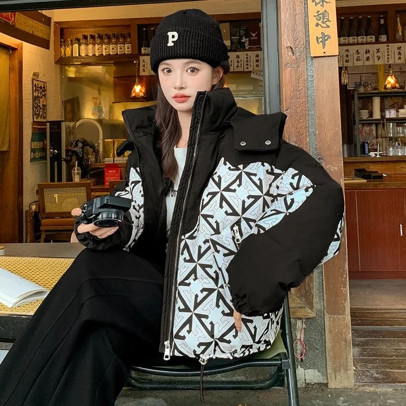 Пальто-парка модная куртка на гагачьем пуху с хлопковой подкладкой 2024 зимнее