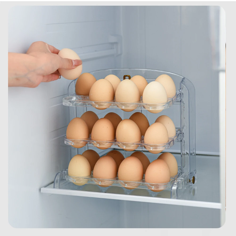 

Folding Egg Box For 24 Eggs High Quality BPA Free Plastic Kitchen Accessories