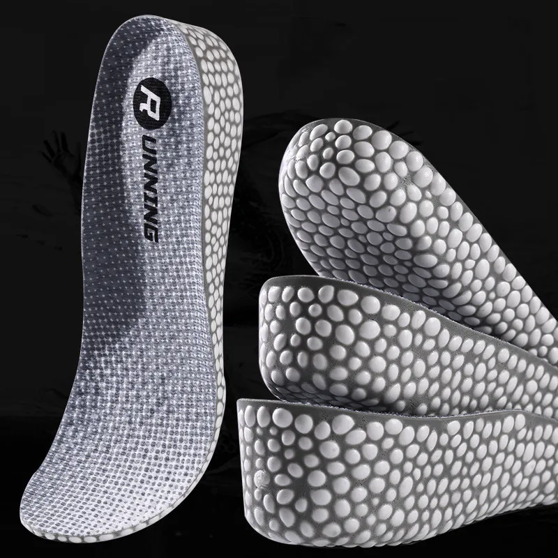 Invisible Height Increase Insoles For Shoes Men Women Sweat Breathable Shock Absorption Increased Pad Popcorn Shoe Lifts Inserts