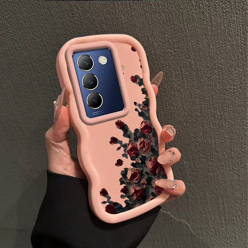 Y100 Бабочка летающая роза Волнистая форма Силиконовый чехол для телефона ViVO Y93 Y93s