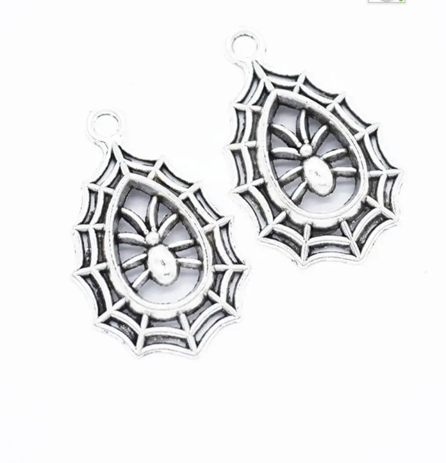 

10pcs Charms Spider Cobweb 34*21mm Tibetan Silver Color Pendants Antique Jewelry Making DIY Handmade Craft F0842