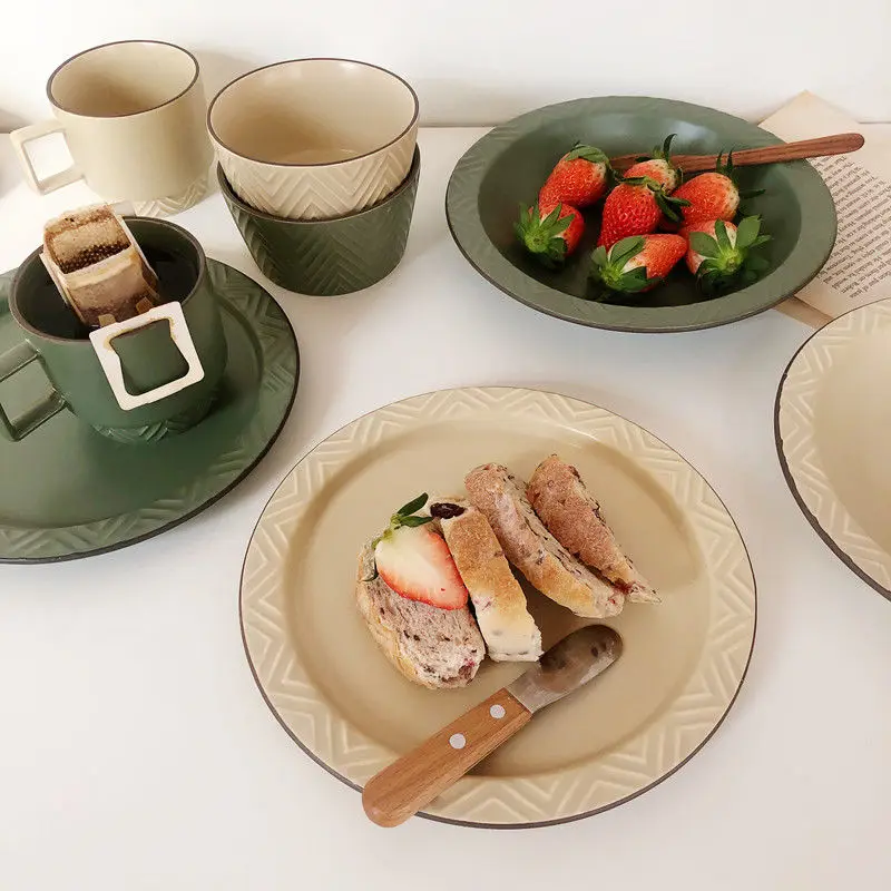 

European Ceramic Plate Fruit Plate Breakfast Plate Salad Plate Pasta Plate Home Platos De Cerámica Dinner Plates Ceramic Dish