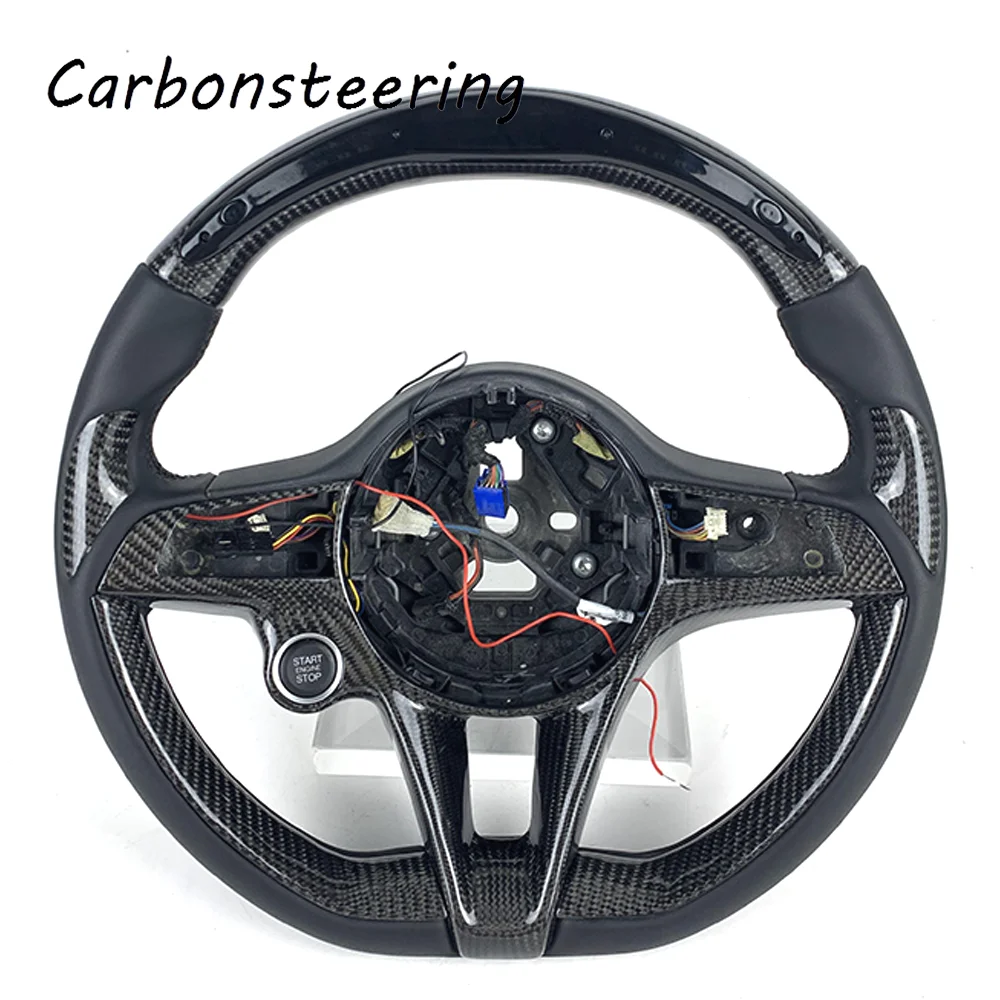 e akcesoria samochodowe do Alfa Romeo 2014-2017 Giulia Stelvio Dostosowana kierownica z włókna węglowego Możliwość dostosowania wyświetlacza