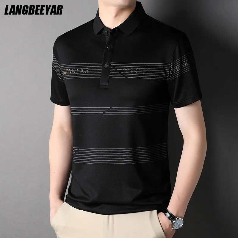 

Top Grade New Brand Designer Summer Polo Shirt Men Short Sleeve Regular Fit Plain Stripped Casual Tops Fashions Clothes Men