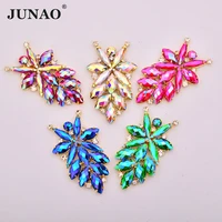 junao 4272mm colorful ab sew on glass rhinestones big flower strass appliques sewing crystal stone flatback gold claw diamonds