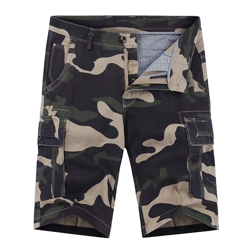 

Luulla Men Summer Military Camo Relaxed Fit Mutil Pockets Cargo Shorts Men Vintage Twill Lightweight 100% Cotton Short Men