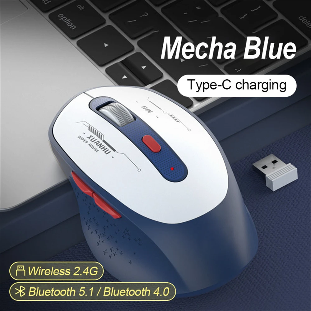 

New Wireless Mouse Rechargeable Mute Gaming Mouse Bt3.0 2.4 Mouse Wireless 2023 Charging Mouse Quiet And Silent Bt5.0 1pc