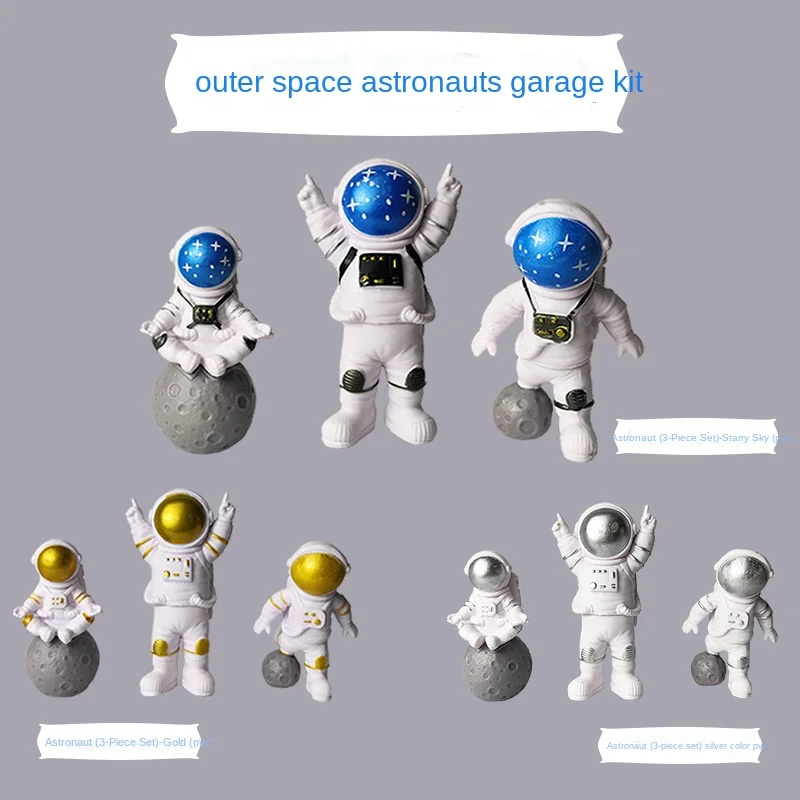 

Outer Space Astronauts 3 Types Birthday Cake Decoration Space Moon Landing Baking Decoration Accessories Home Decoration Desktop