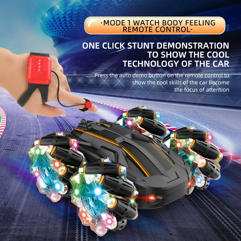 

Внедорожный Радиоуправляемый автомобиль: гоночный Дрифт с дистанционным управлением, двухсторонний трюковый автомобиль с световыми эффектами