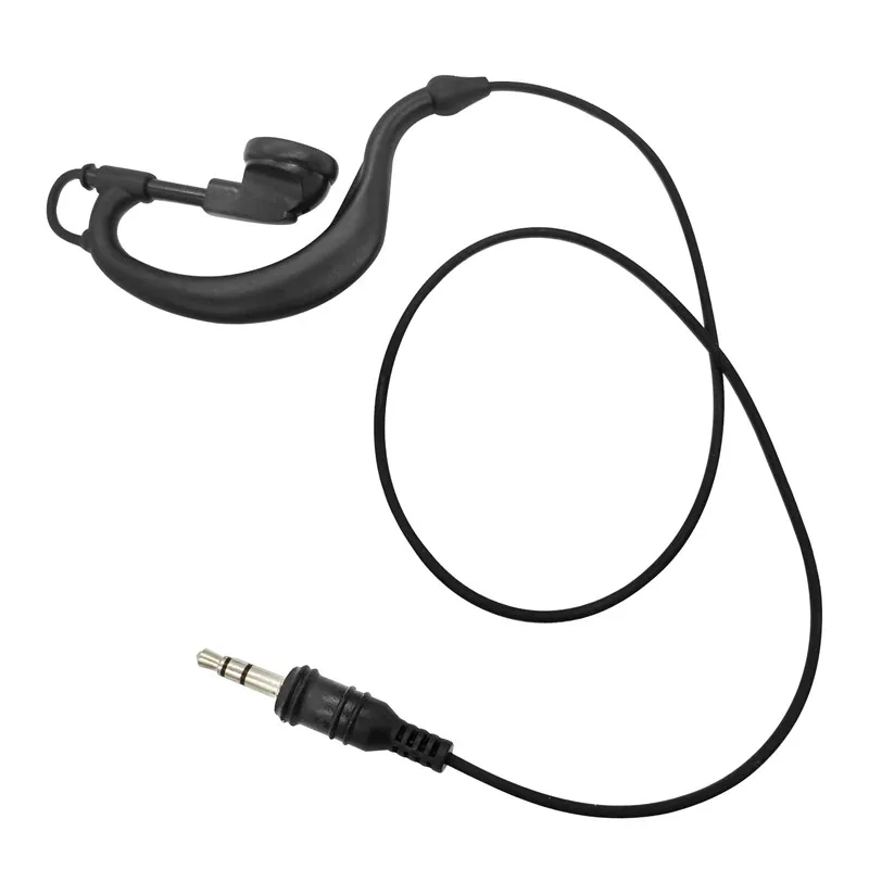 3.5mm Listen Only Straight Plug Tactical Headset G Shape Soft Ear Hook Earpiece for Transceiver Radio Shoulder Speaker Mic(10pcs