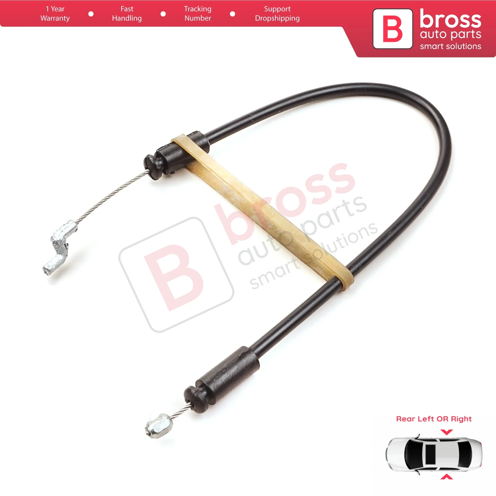Внешняя дверная ручка Bross BDP927 с защелкой и кабелем Bowden задняя левая или правая