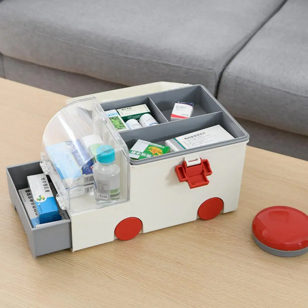 Foldable Medicine First Aid Home Storage Box Portable Medicine Box Large Ambulance Large Capacity Outdoor Pill Box