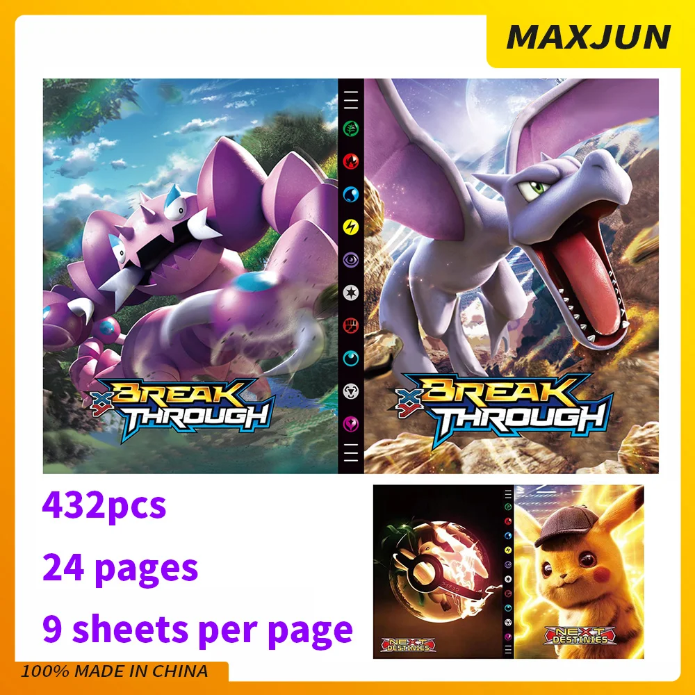 

New Large Capacity Cards Album Book for Pikachu Mewtwo Charizard Cards Holder Album Pokemon Toys for 432 Cards Children Gift