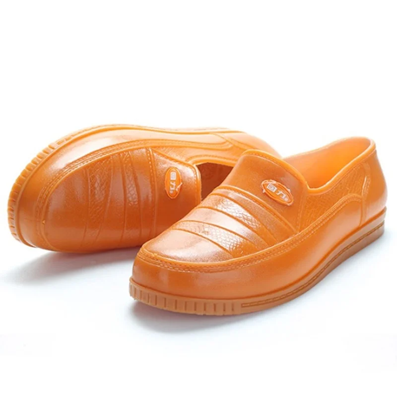 

New rain boots men's short-tube plastic water boots, thick-soled low-cut ingot rubber shoes