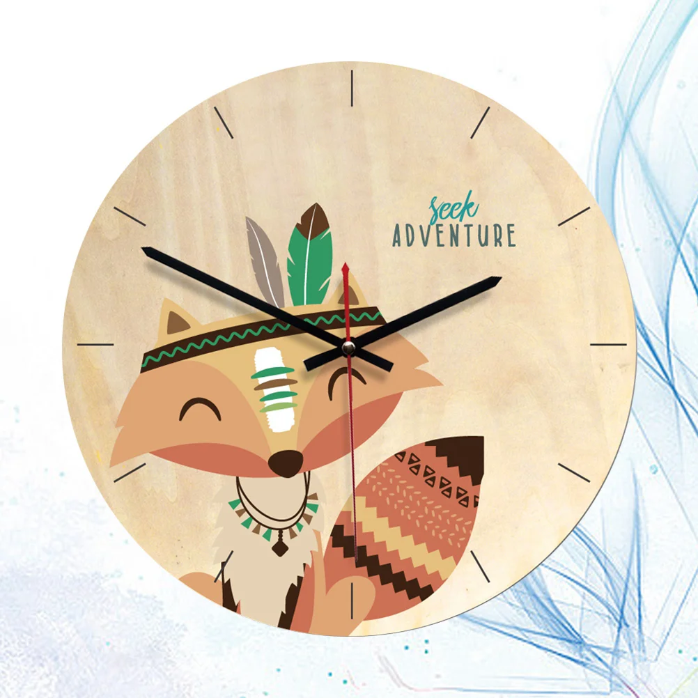 

Nordic Style Wall Clock Fairy Tale Style Round Cartoon Clock for Bedroom Decorating Home Living Room