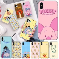 pooh bear piglet eeyore phone case for iphone 13 12 11 pro mini xs max 8 7 plus x se 2020 xr silicone soft cover