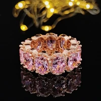 new products rose gold pink color aesthetic wedding band ring eternity for women bridal bride engagement jewelry sepcial r4574