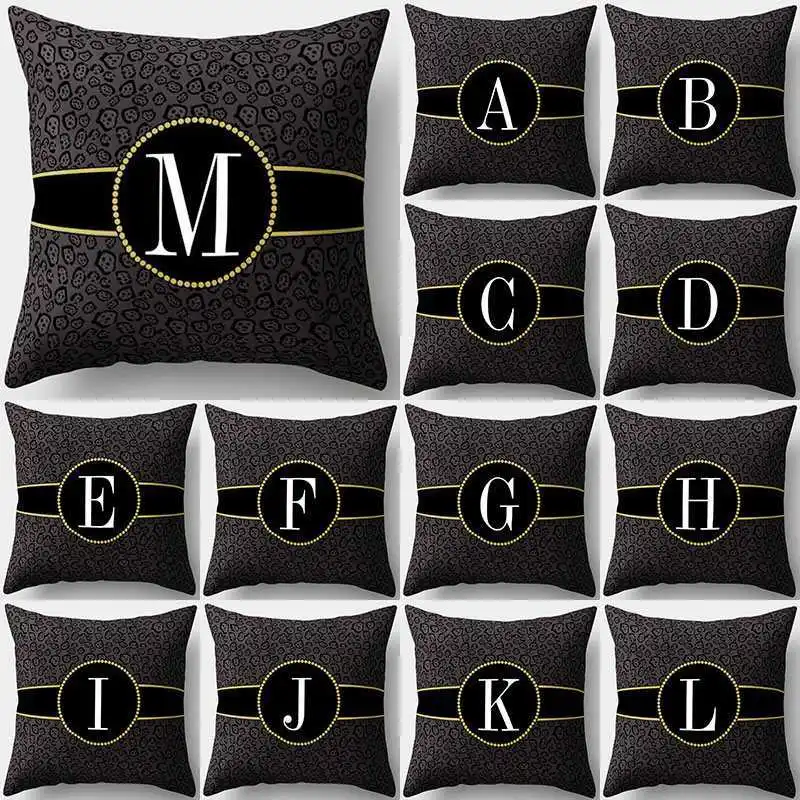 

Letter Cute Flower Letter Polyester Pillowcase Living Room Cushion Family Sofa Decorative Pillowcase