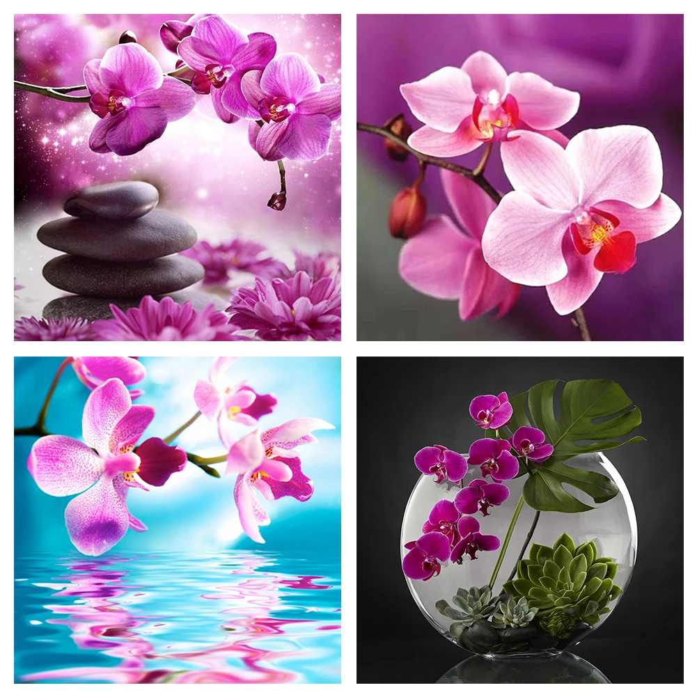 

5D алмазная картина «сделай сам», Цветочная серия, полностью круглая Алмазная вышивка, вышивка крестиком стразы, аксессуары для декора