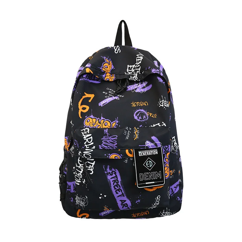 

Teenager School Bags for Girls Boys Middle Student Graffiti Harajuku Backpack Nylon Casual Campus Korean Bagpack