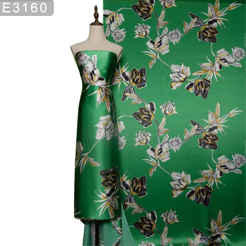 HYSK Шелковая Атласная Ткань Шармез С Цифровым Принтом На Заказ 100% Шелковый Шелк