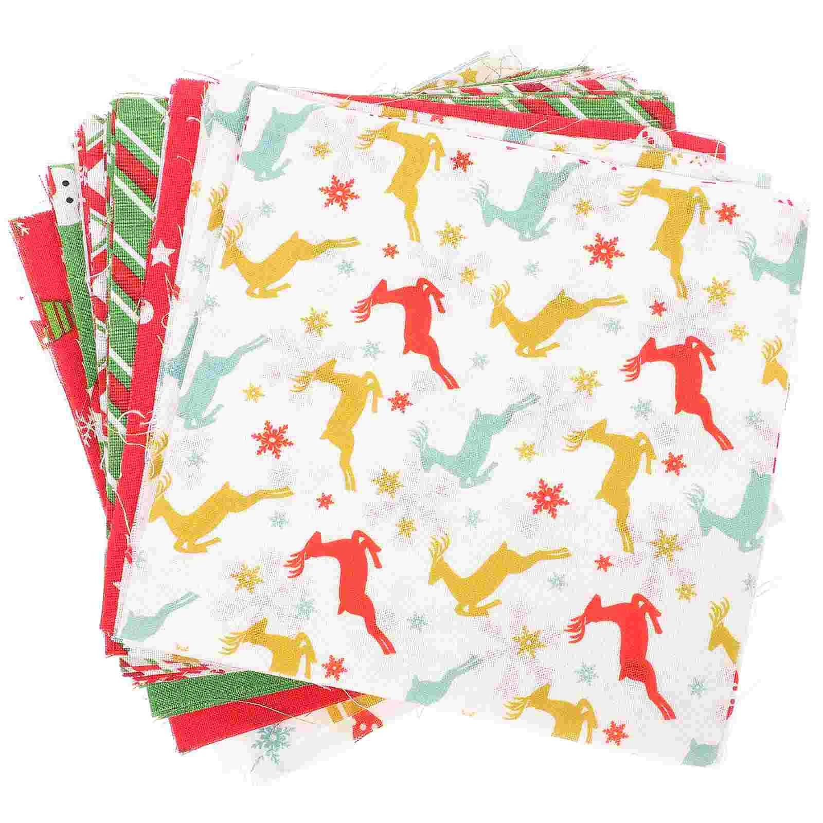 

Fabric Christmas Sewing Squares Patchwork Cotton Quilting Bundle Cloth Craft Winter Precut Fat Diy Quarters Quilt Floral Square