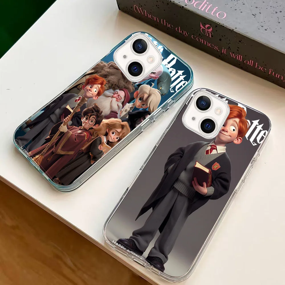 WBA-13 USArt Potters Wand Transparent Silicone Case For iPhone X 13 14 15 16 Mini Pro Plus Max