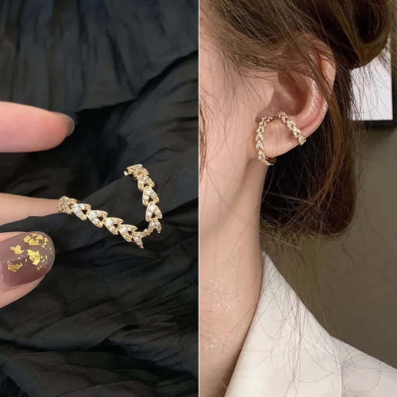 Женские серьги-клипсы с фианитом |