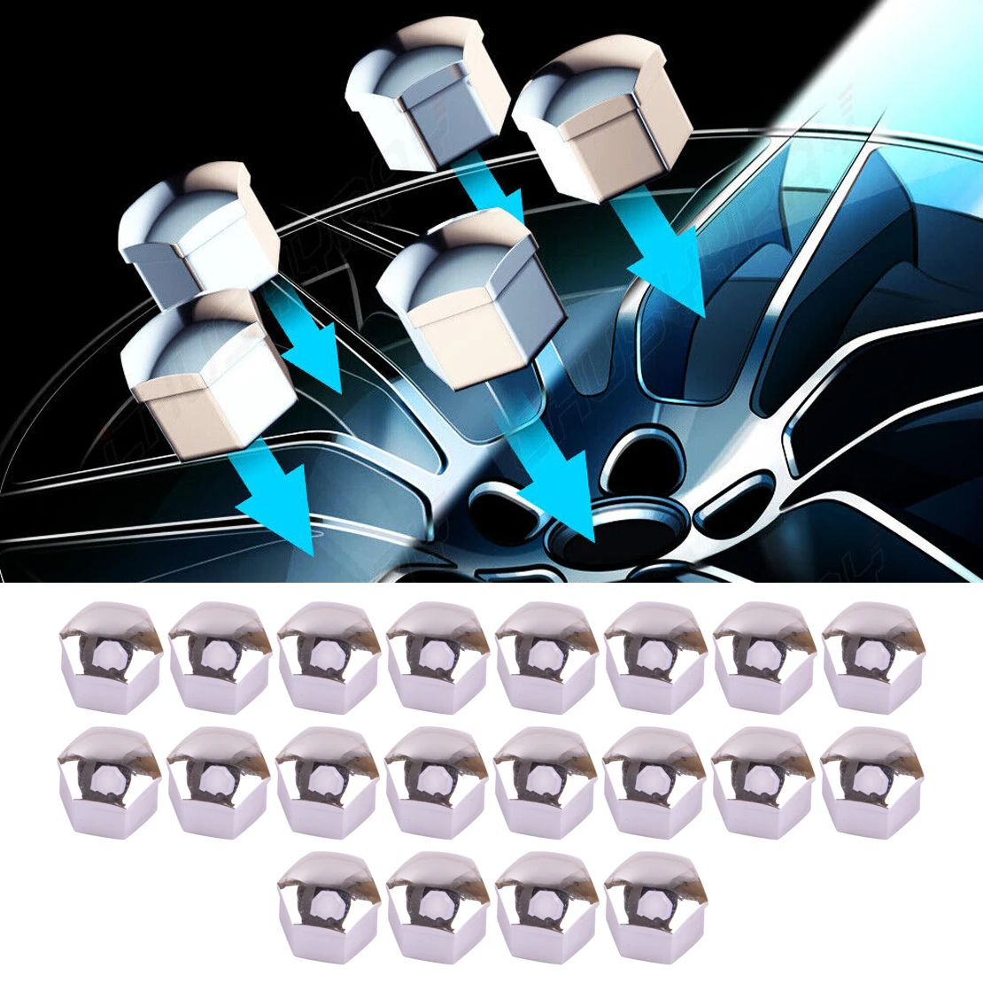 

20 шт., колпачки для передних и задних колес, 17 мм