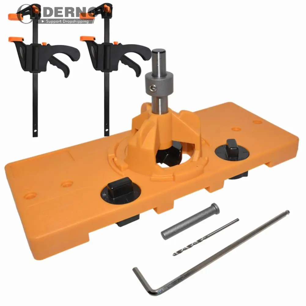 

35mm Portable Hole Locator Drill Set Vertical Hole Punching Guide Drilling Dowel Instrument for Carpenter DIY Set