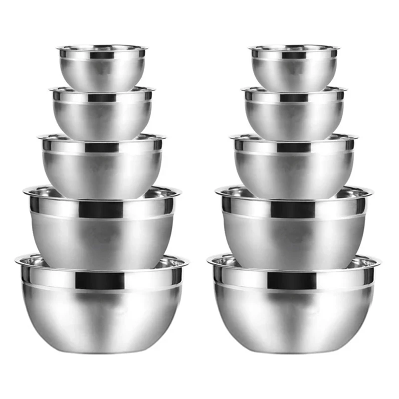 

Stainless Steel Mixing Bowl (Set Of 10) Fruit Salad Bowl Storage Bowl Set Kitchen Salad Bowl