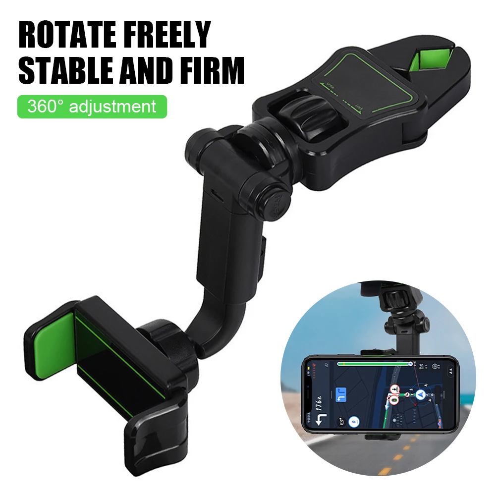 

Multifunction Car Phone Holder 360 Degree Rotatable Car Rearview Mirror Phone Bracket Hanging Clip Adjustable Phone Rack For Car