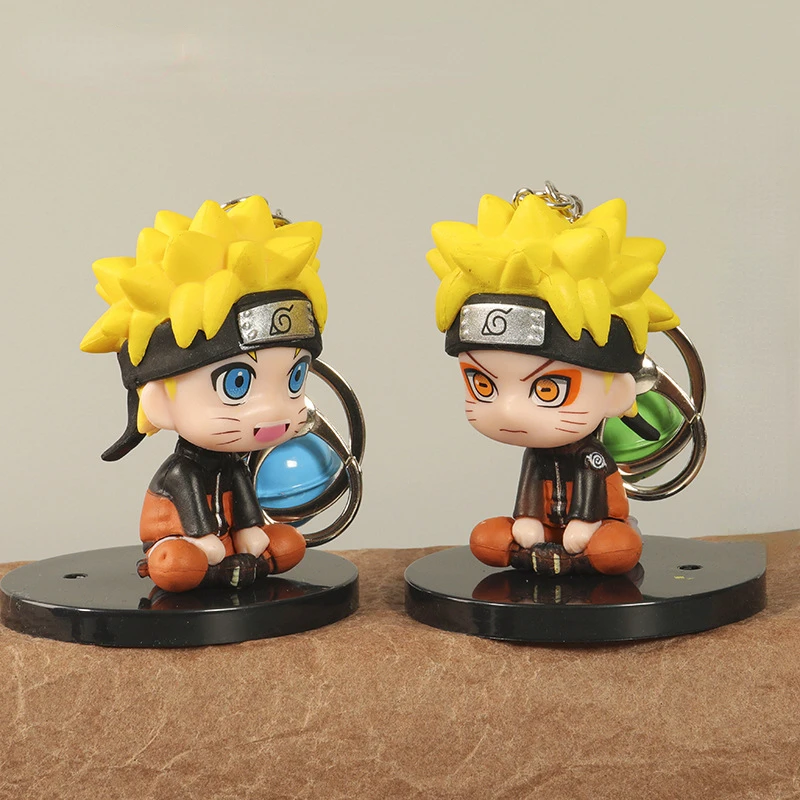 

1Pcs Random Naruto Keychain Cartoon Keyring Figure Uzumaki Kakashi Action Figures Key Chain for Men Women Bag Pendant Anime Gift