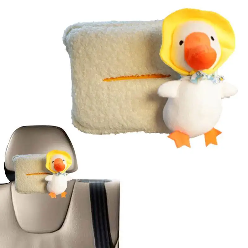 

Плюшевая автомобильная коробка для салфеток с мультяшными животными, держатель для спинки сиденья автомобиля, подвесной держатель для салфеток на подголовник, милая кукла для