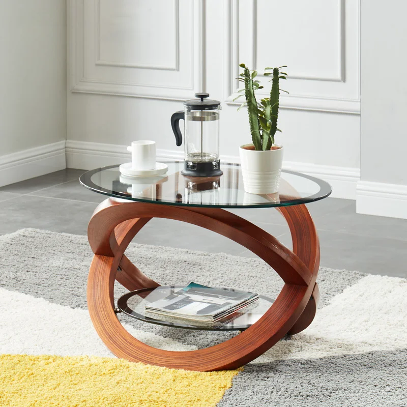 

Nordic Minimalist Glass Coffee Table Bedroom Living Room Creative Coffee Table Side Apartment Stolik Kawowy Home Furniture WZ