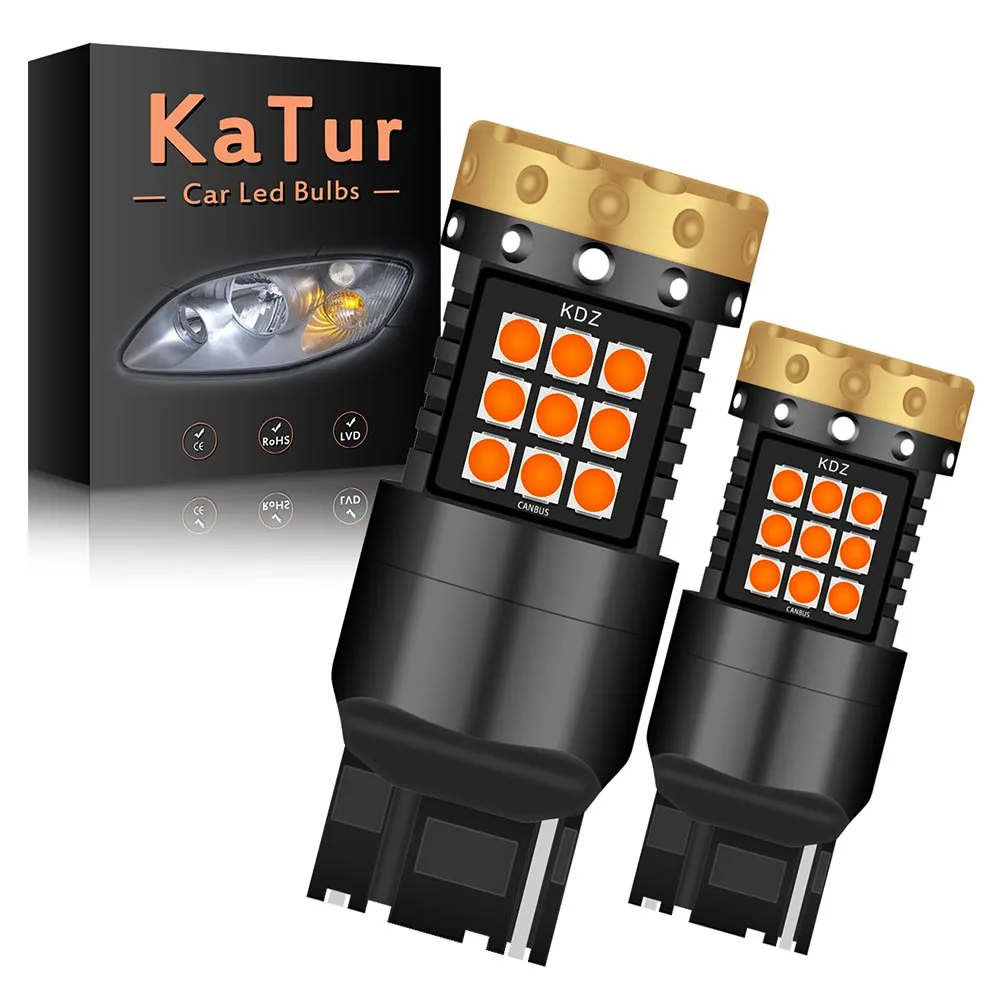 2 шт. T20 7440 WY21W W21W Светодиодные лампы Canbus No Error Hyper Flash Указатель поворота