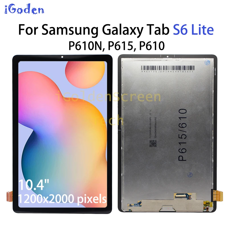 Оригинальный дисплей с сенсорным стеклом для замены сборки LCD экрана на Samsung Galaxy Tab S6 Lite 10.4 P610 P615 P615N P617.